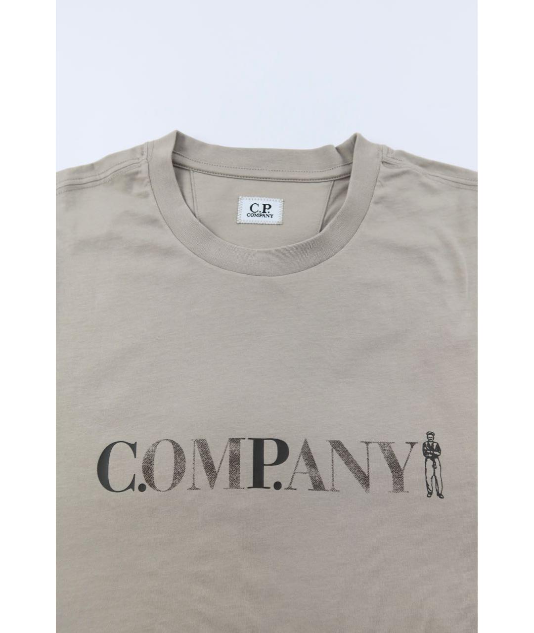 CP COMPANY Бежевая хлопковая футболка, фото 3