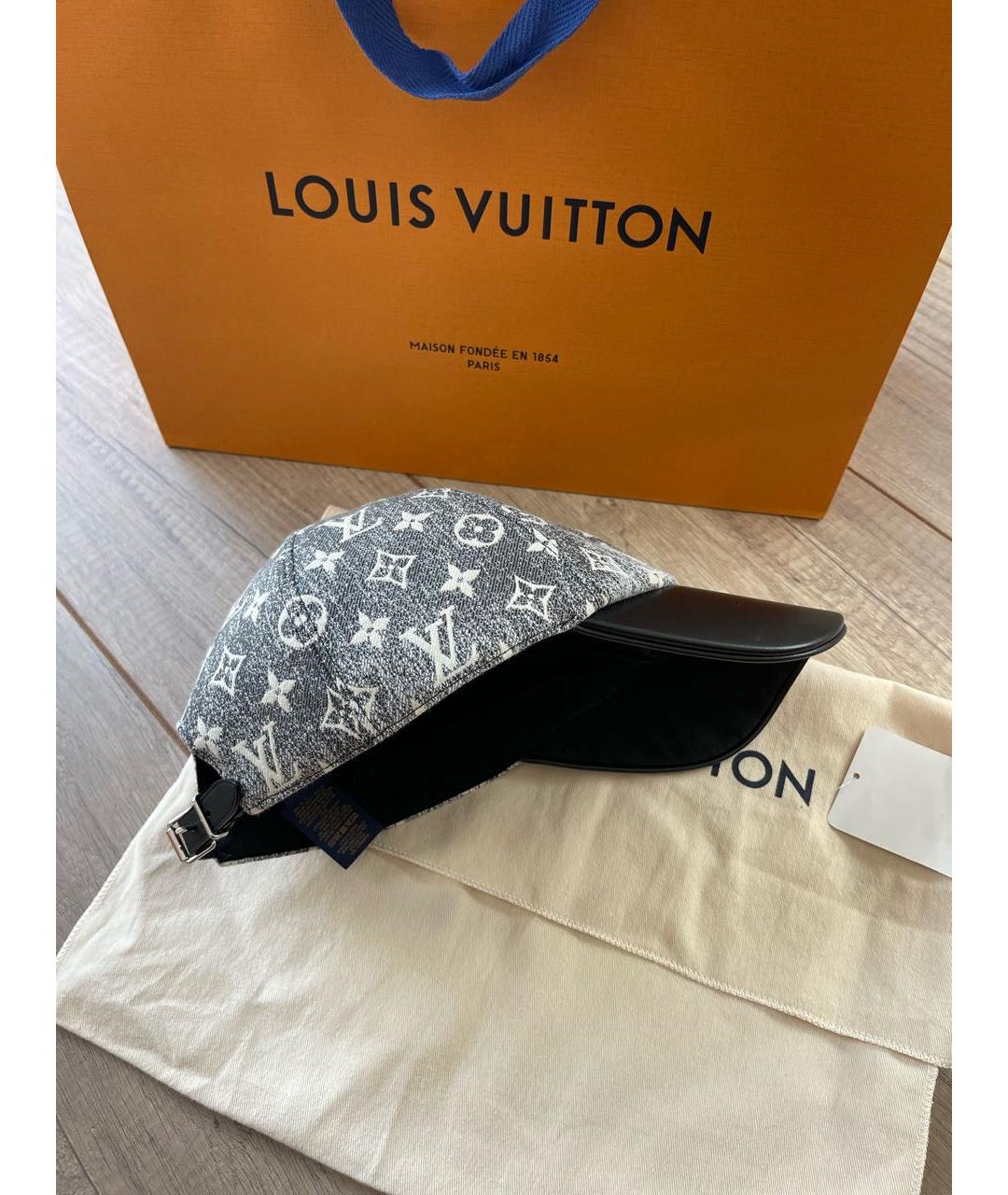 LOUIS VUITTON Серая кожаная кепка, фото 2