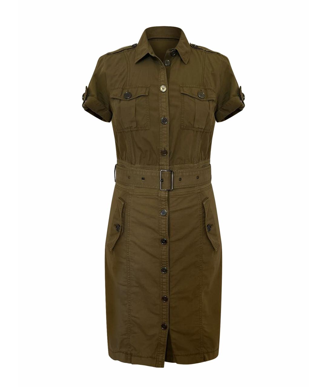BURBERRY Хаки хлопковое повседневное платье, фото 1