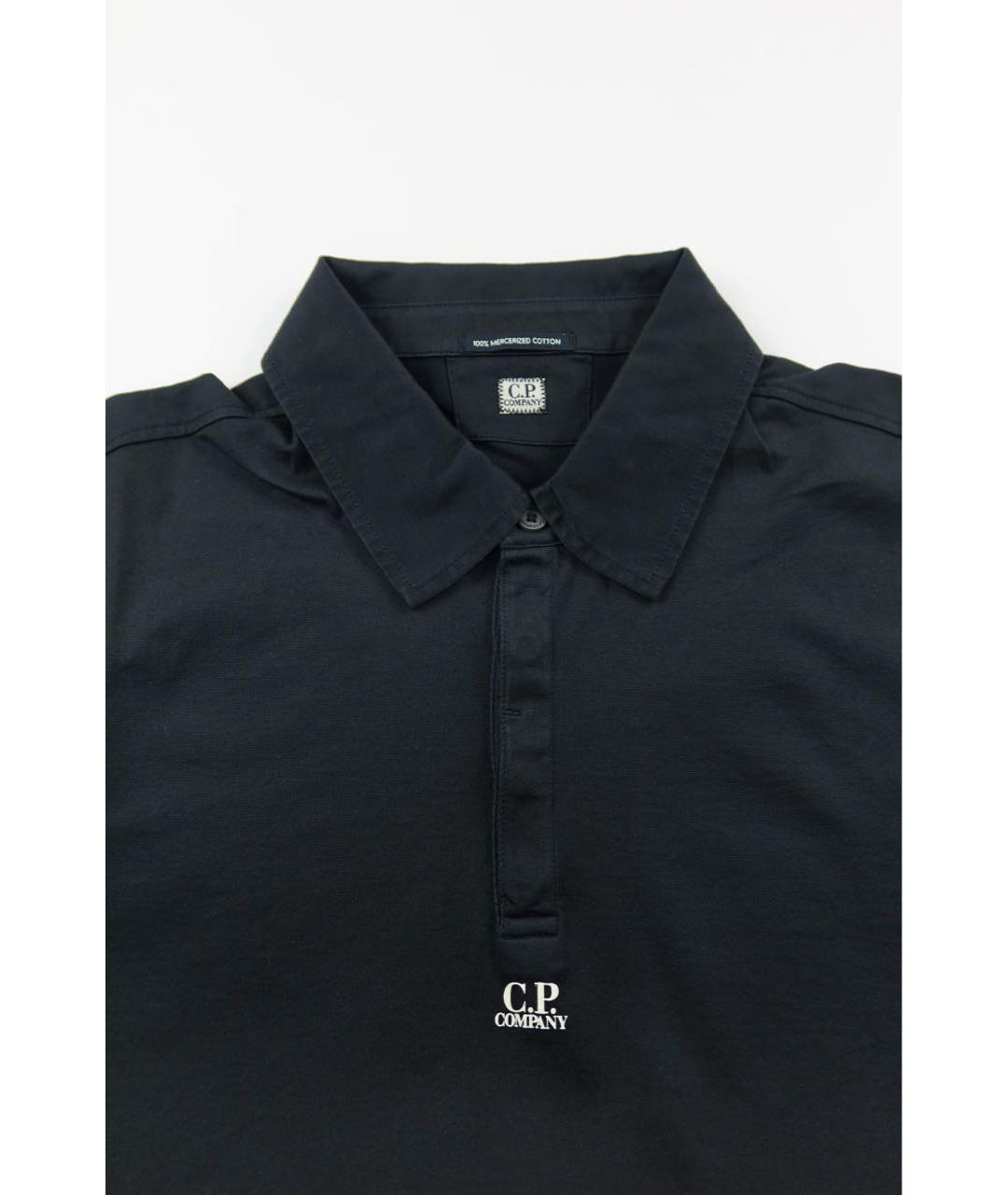 CP COMPANY Черное хлопковое поло с коротким рукавом, фото 3