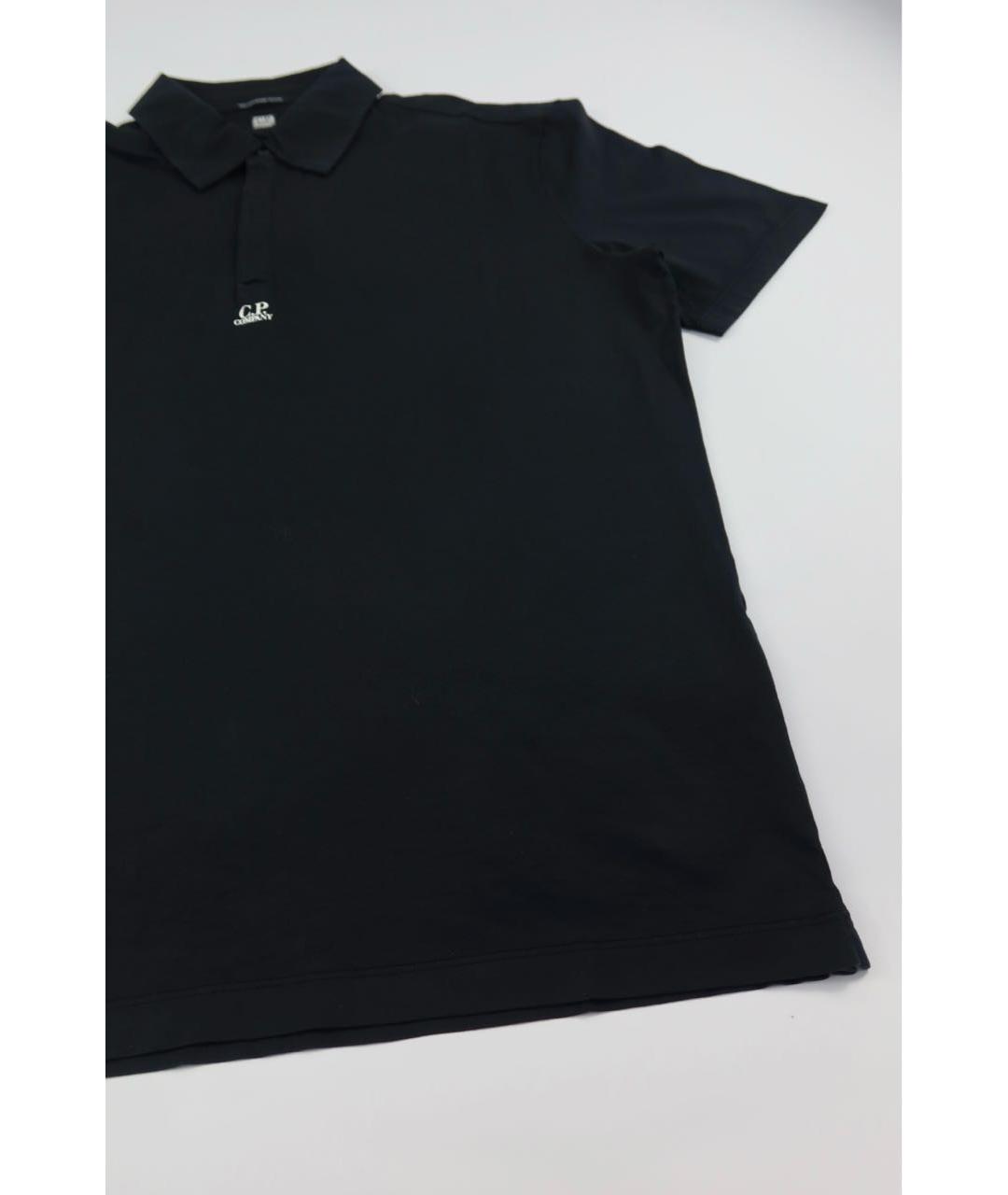 CP COMPANY Черное хлопковое поло с коротким рукавом, фото 2