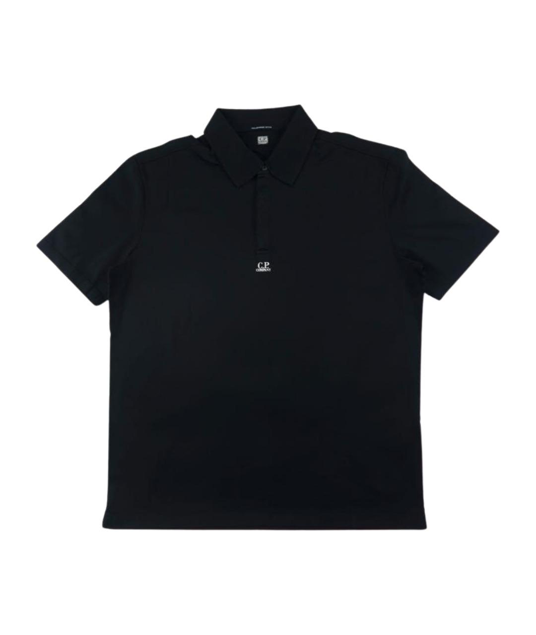 CP COMPANY Черное хлопковое поло с коротким рукавом, фото 1