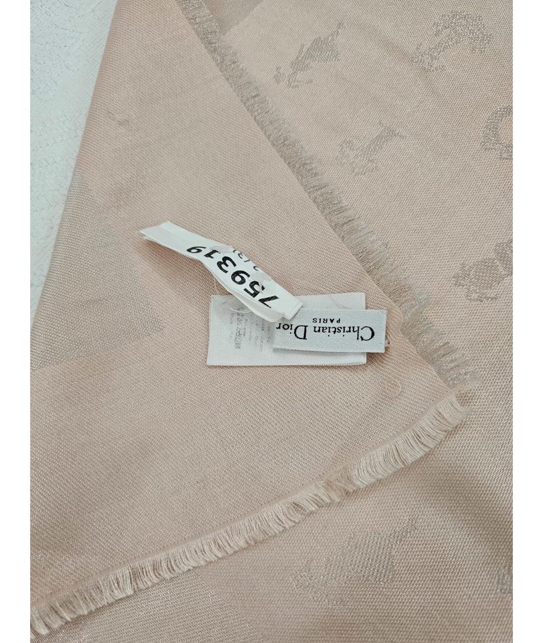 CHRISTIAN DIOR Розовый шарф, фото 6