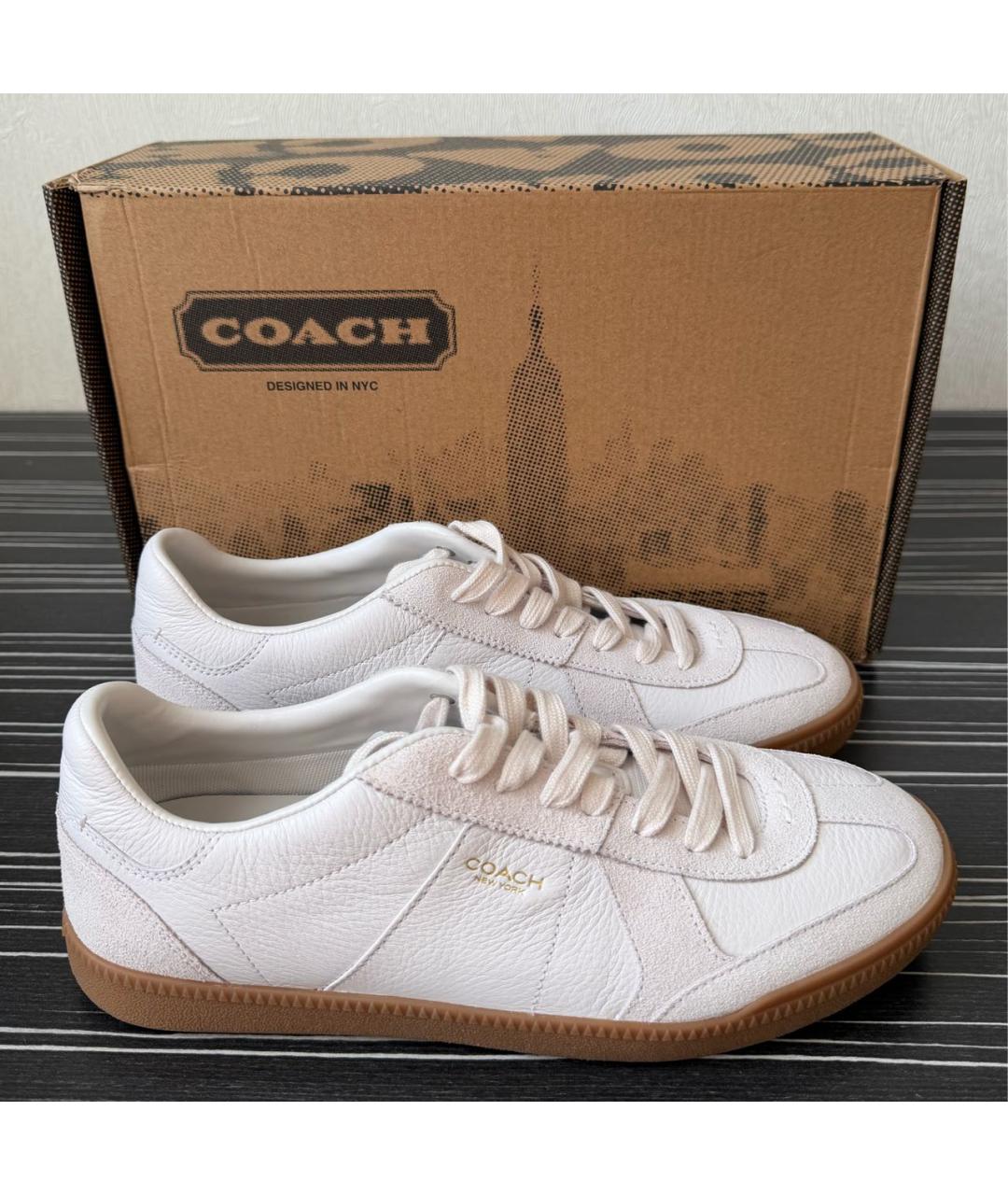 COACH Белые кожаные кеды, фото 8