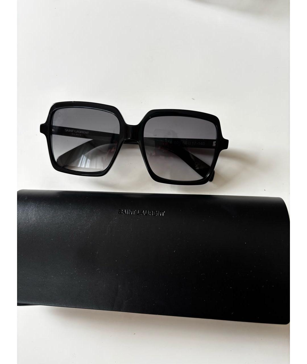 SAINT LAURENT Черные пластиковые солнцезащитные очки, фото 5