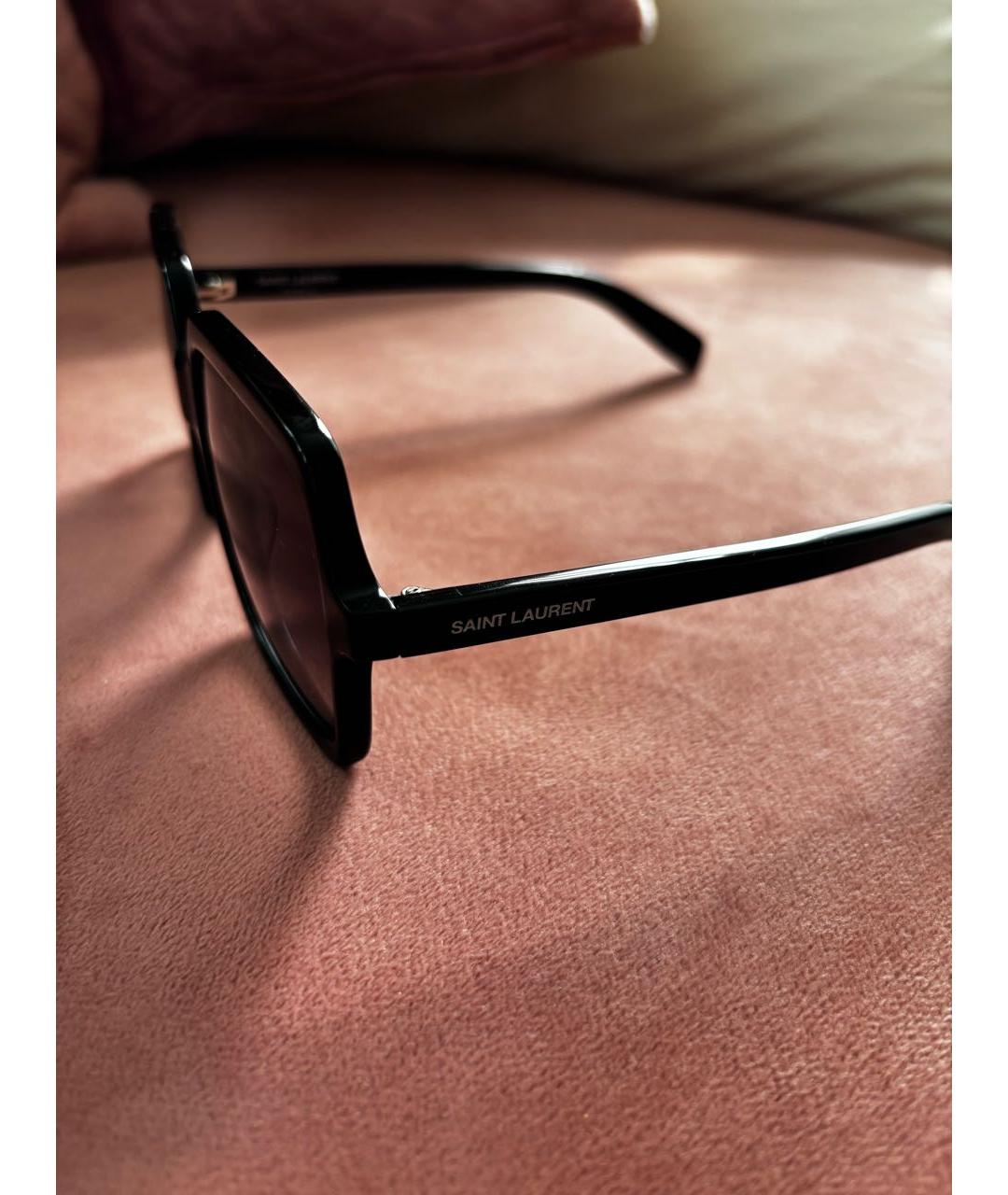 SAINT LAURENT Черные пластиковые солнцезащитные очки, фото 3