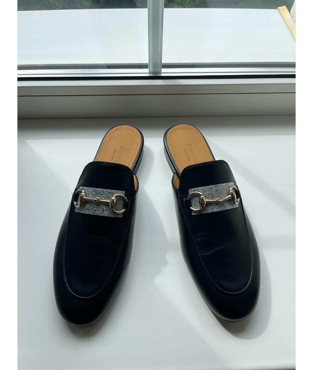 GUCCI Черные кожаные мюли, фото 2
