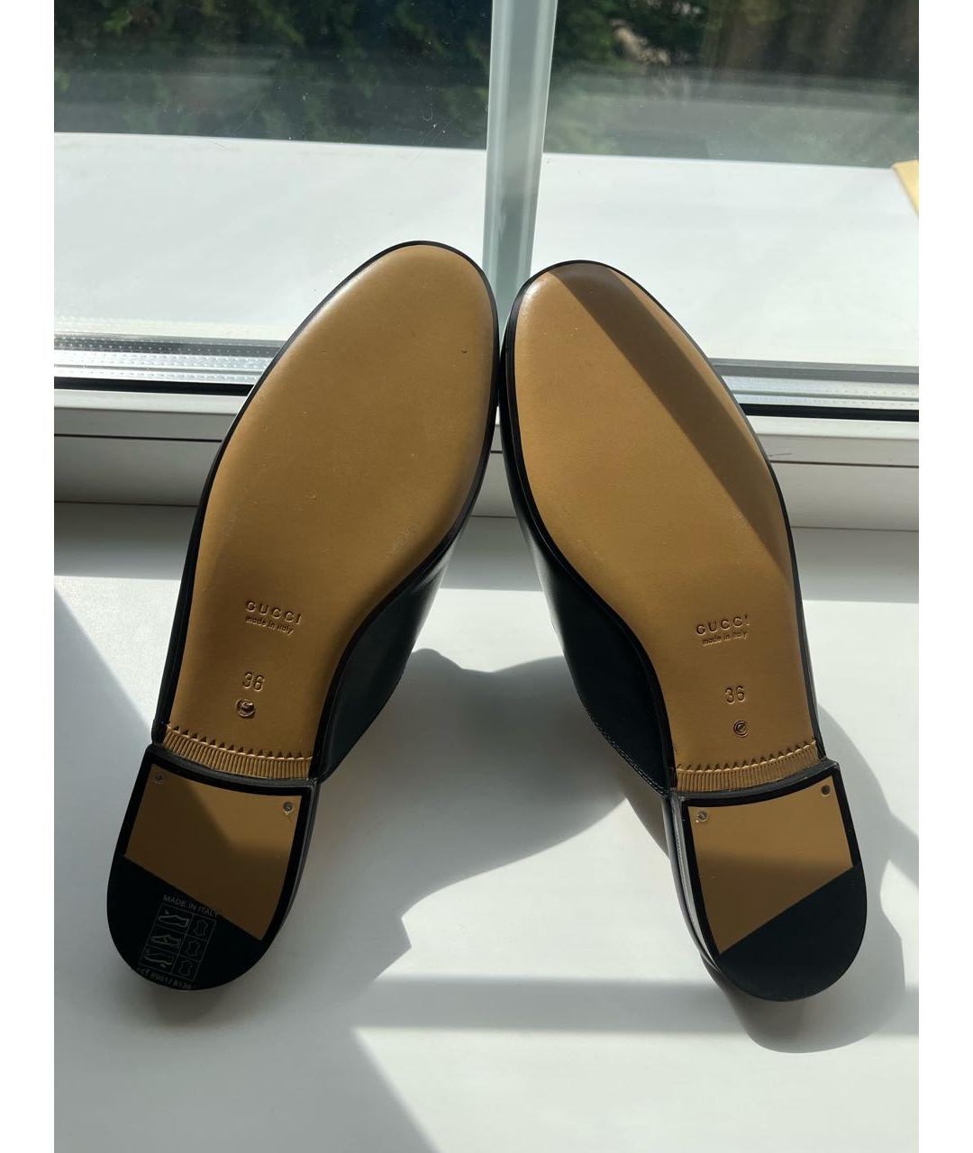 GUCCI Черные кожаные мюли, фото 4