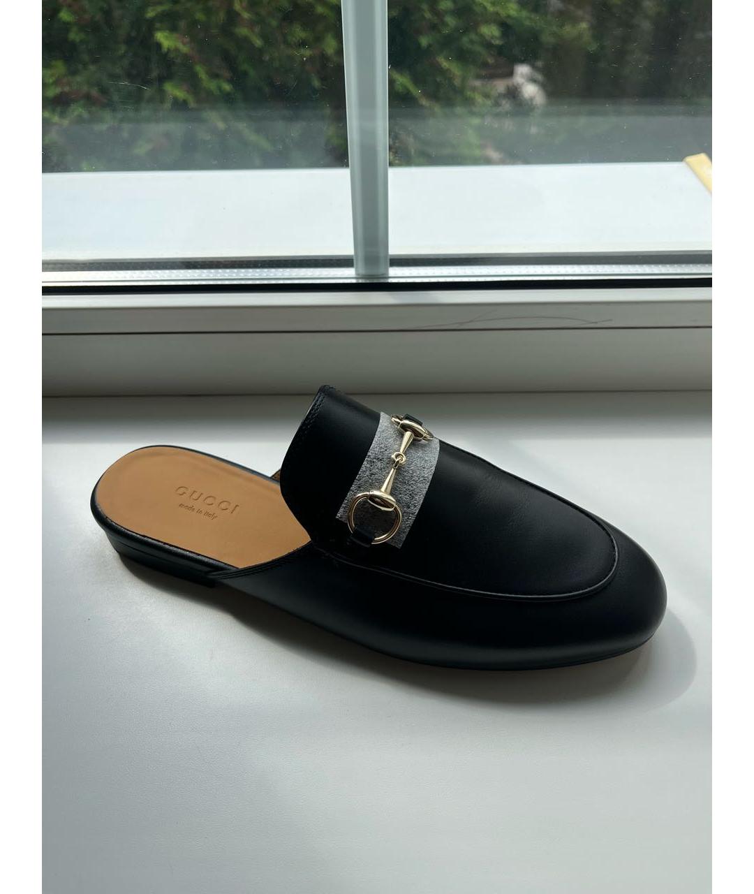 GUCCI Черные кожаные мюли, фото 6
