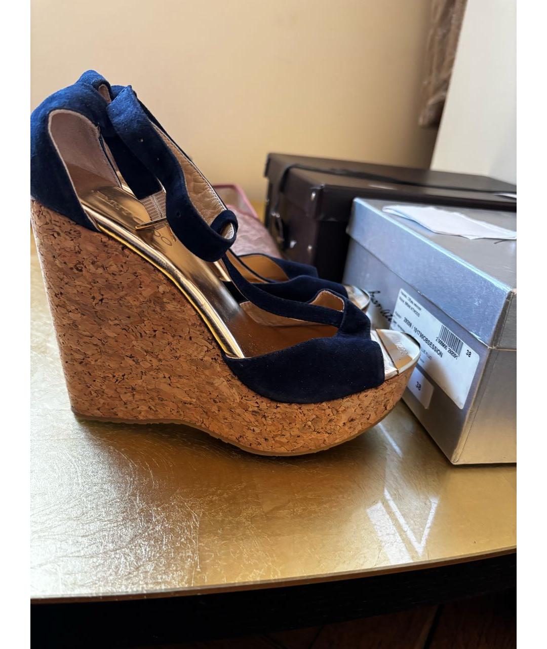 JIMMY CHOO Темно-синие замшевые туфли, фото 6