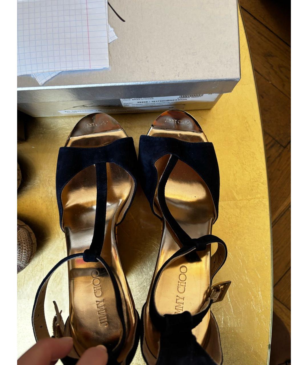 JIMMY CHOO Темно-синие замшевые туфли, фото 2