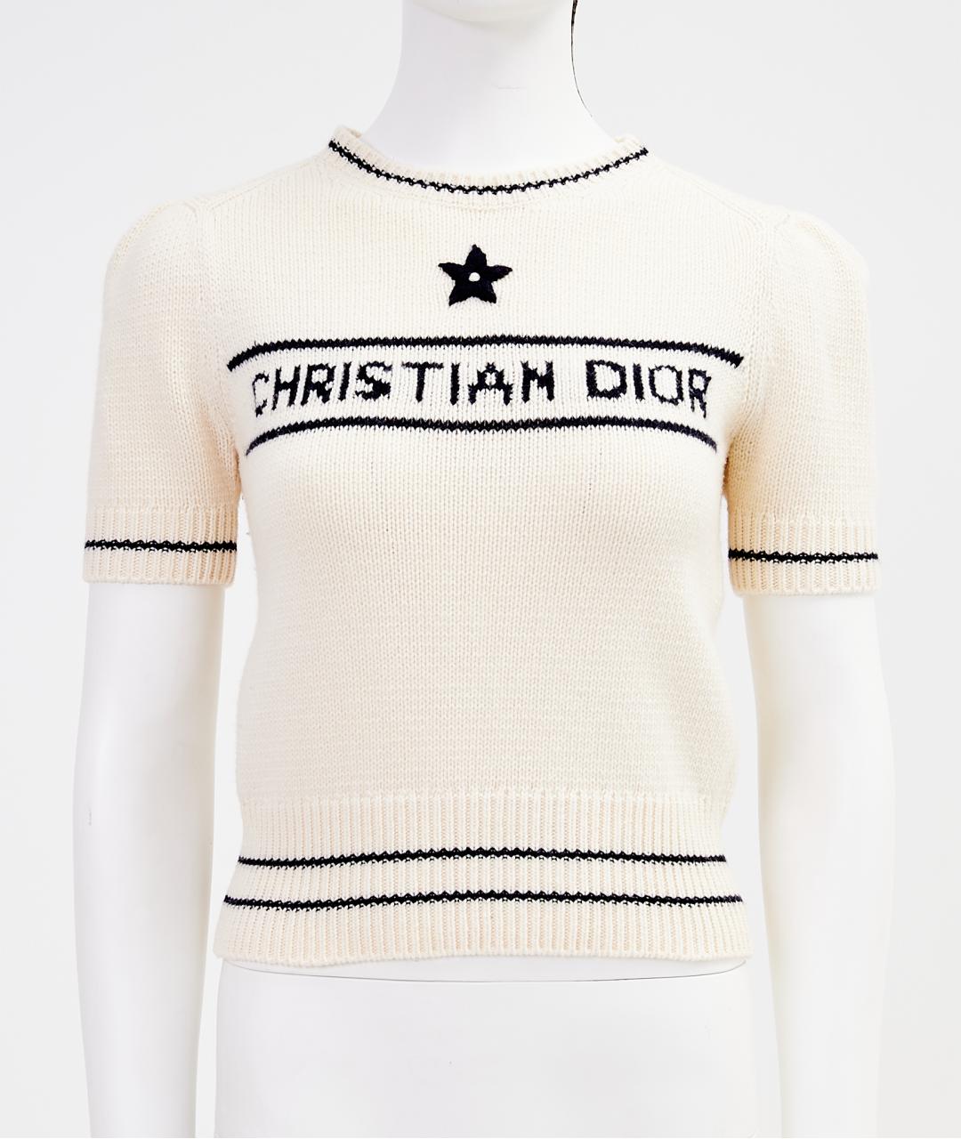 CHRISTIAN DIOR Бежевый шерстяной джемпер / свитер, фото 5