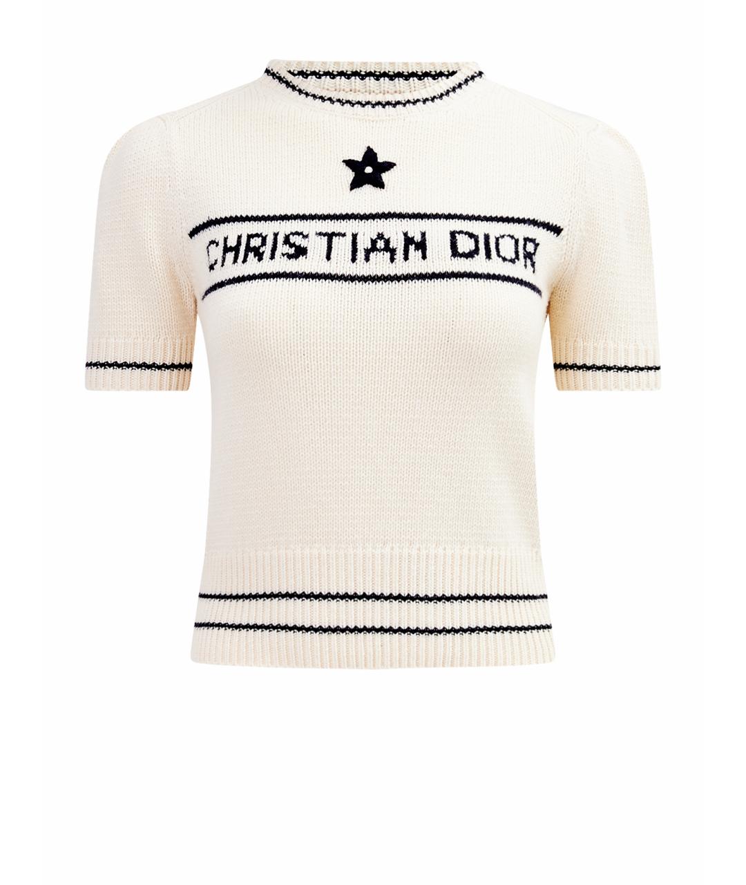 CHRISTIAN DIOR Бежевый шерстяной джемпер / свитер, фото 1