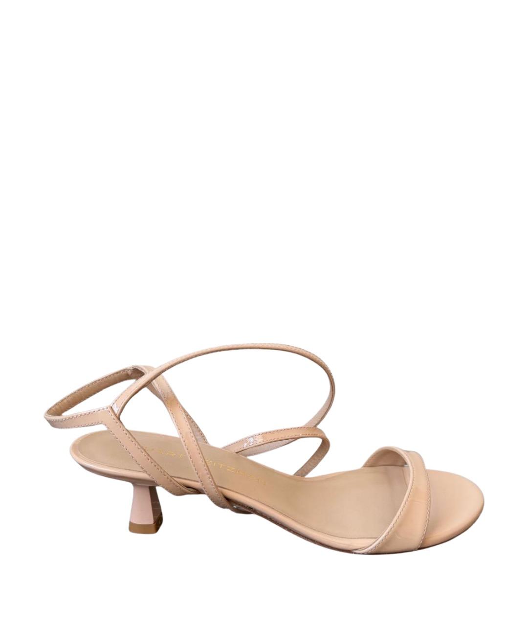 STUART WEITZMAN Бежевые босоножки из лакированной кожи, фото 1