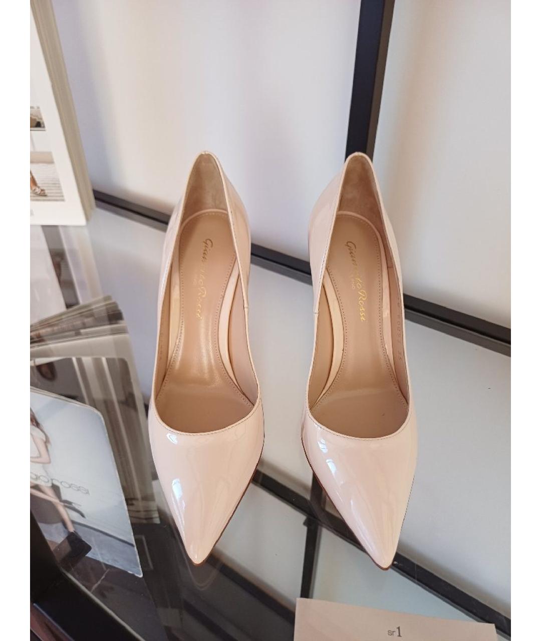 GIANVITO ROSSI Розовые кожаные туфли, фото 7