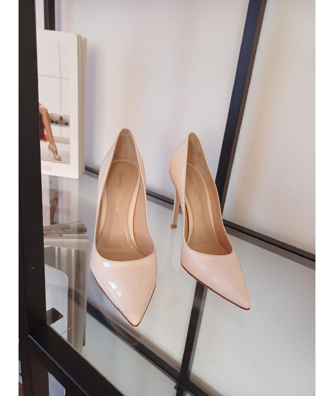 GIANVITO ROSSI Розовые кожаные туфли, фото 6