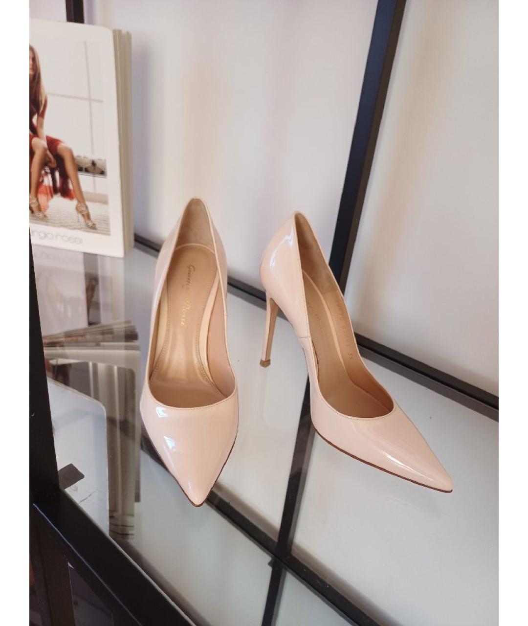 GIANVITO ROSSI Розовые кожаные туфли, фото 5