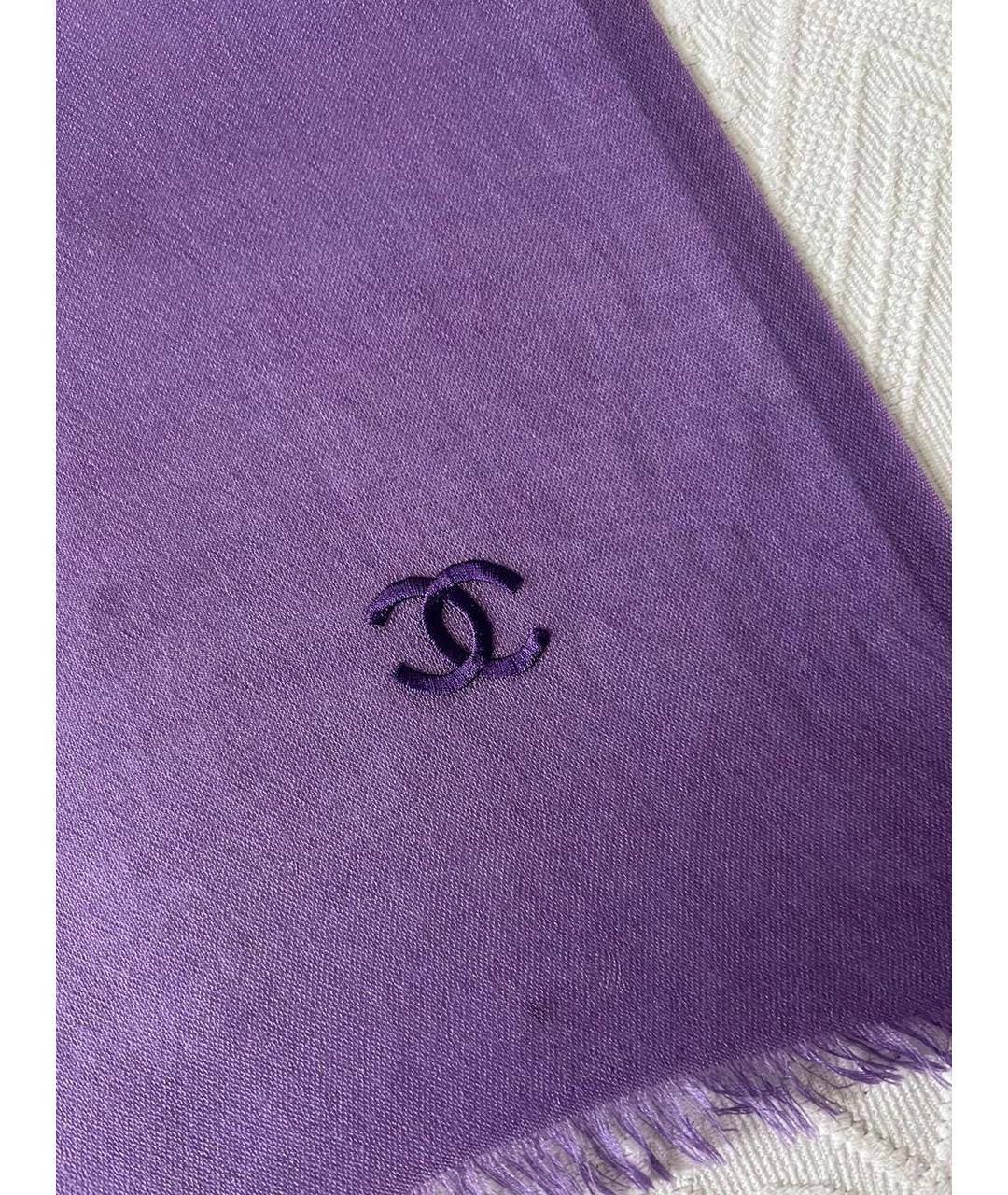 CHANEL Фиолетовый шарф, фото 4