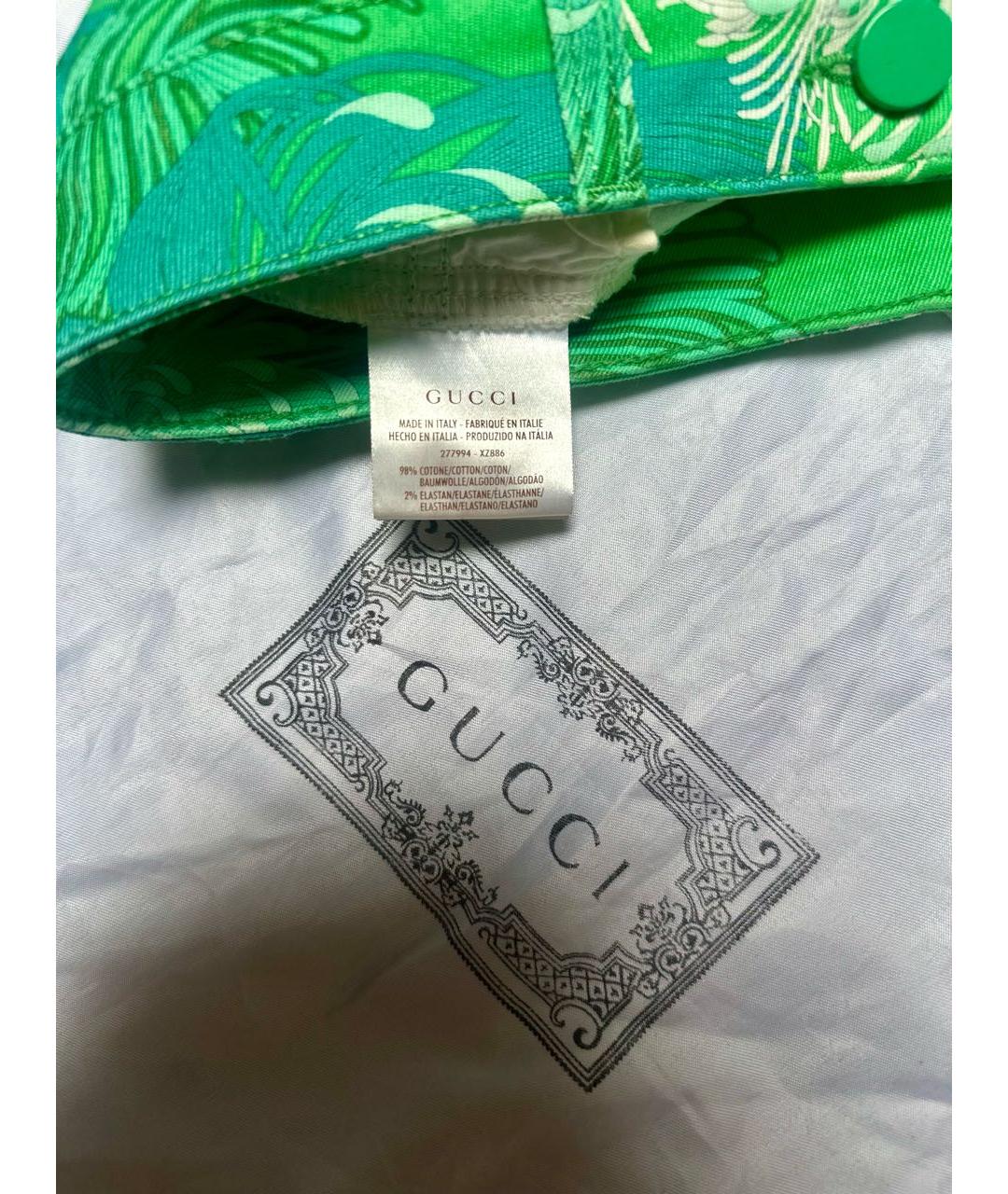 GUCCI Зеленая хлопковая юбка мини, фото 5