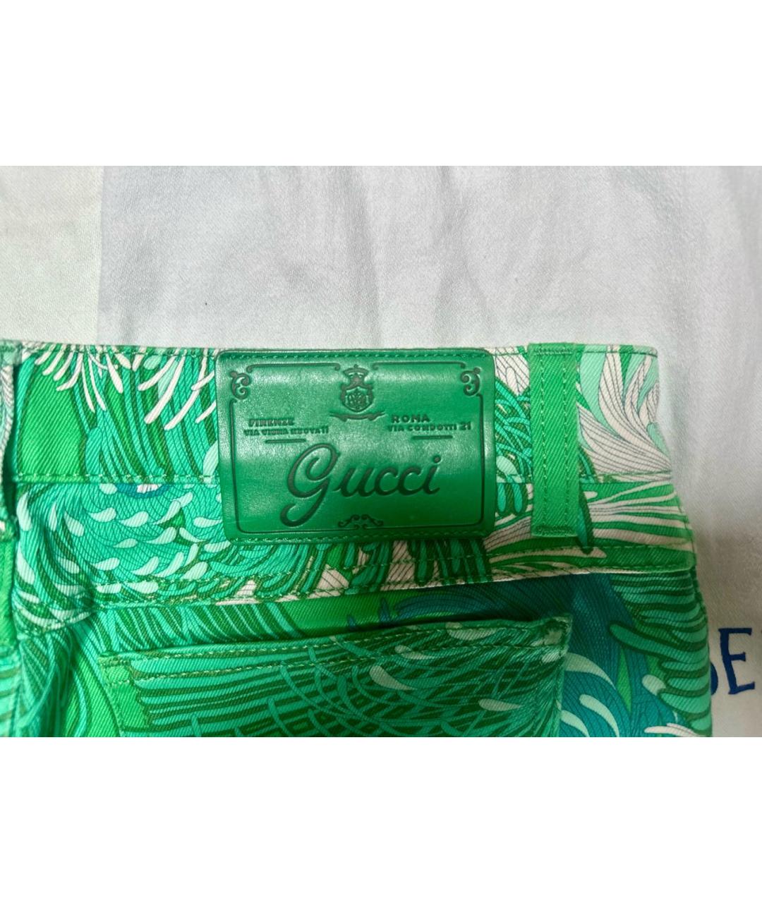 GUCCI Зеленая хлопковая юбка мини, фото 3