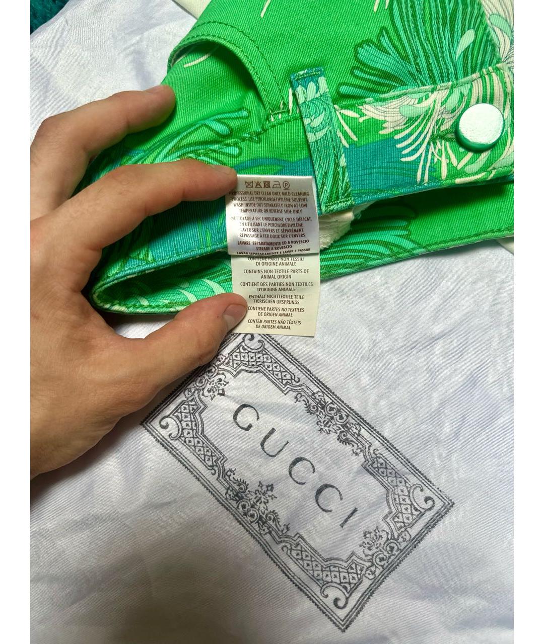 GUCCI Зеленая хлопковая юбка мини, фото 6