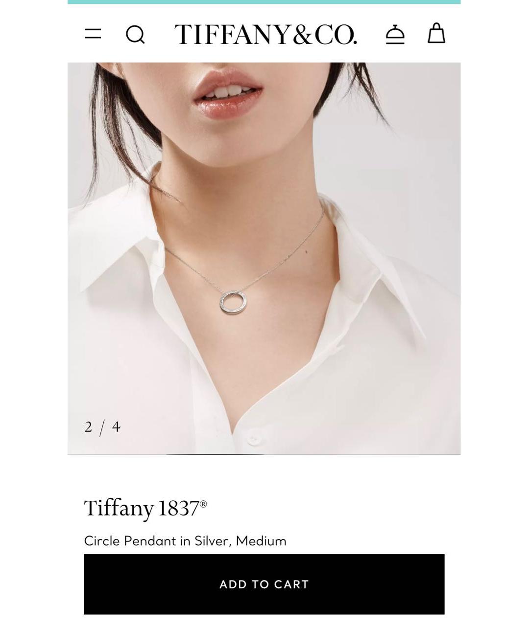 TIFFANY&CO Серебряная серебряная подвеска, фото 2