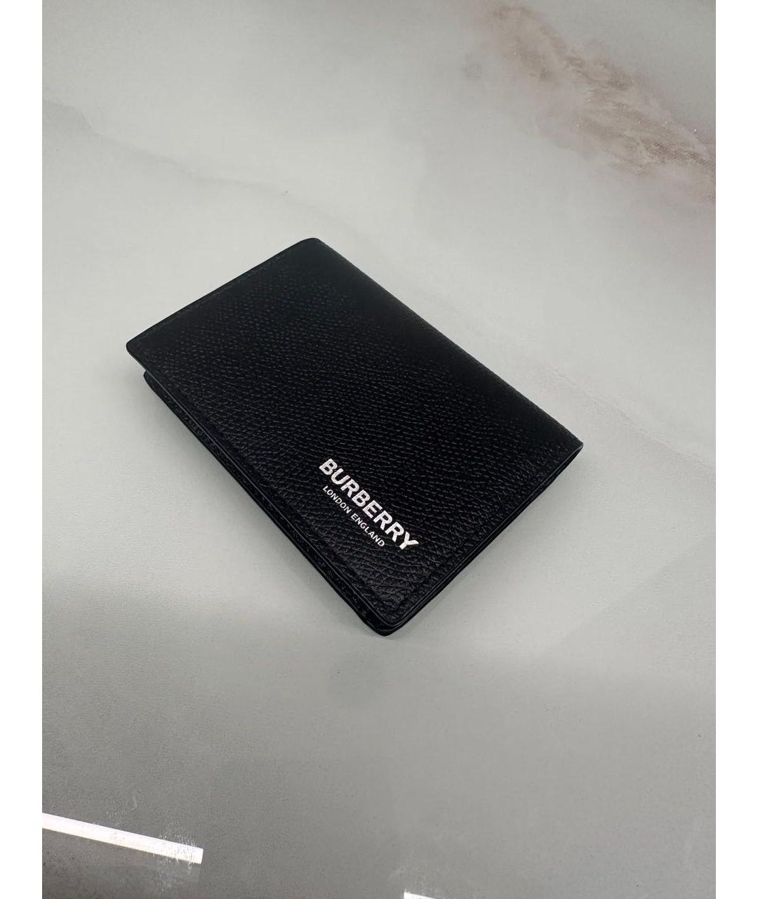 BURBERRY Черный кожаный кошелек, фото 3