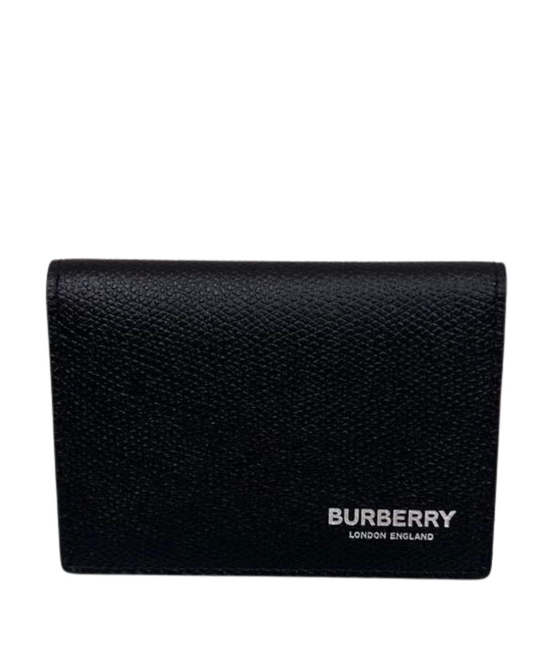 BURBERRY Черный кожаный кошелек, фото 1
