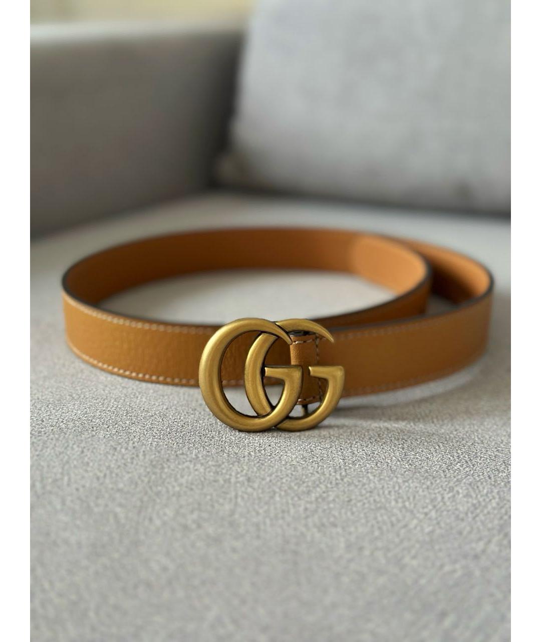 GUCCI Коричневый кожаный ремень, фото 5