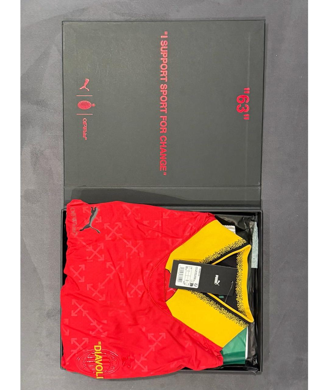 OFF-WHITE Красная хлопко-полиэстеровая футболка, фото 4