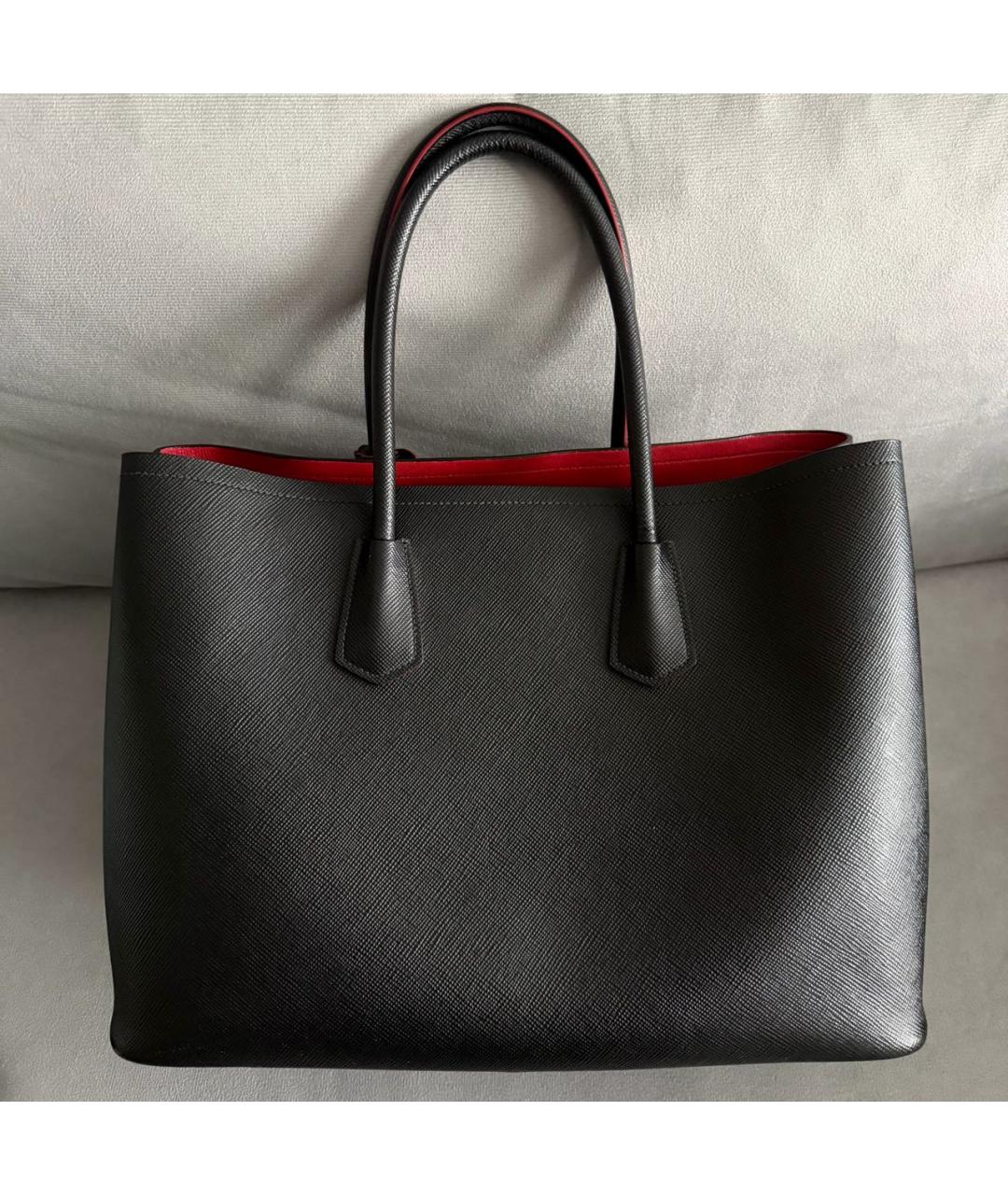 PRADA Черная кожаная сумка тоут, фото 3