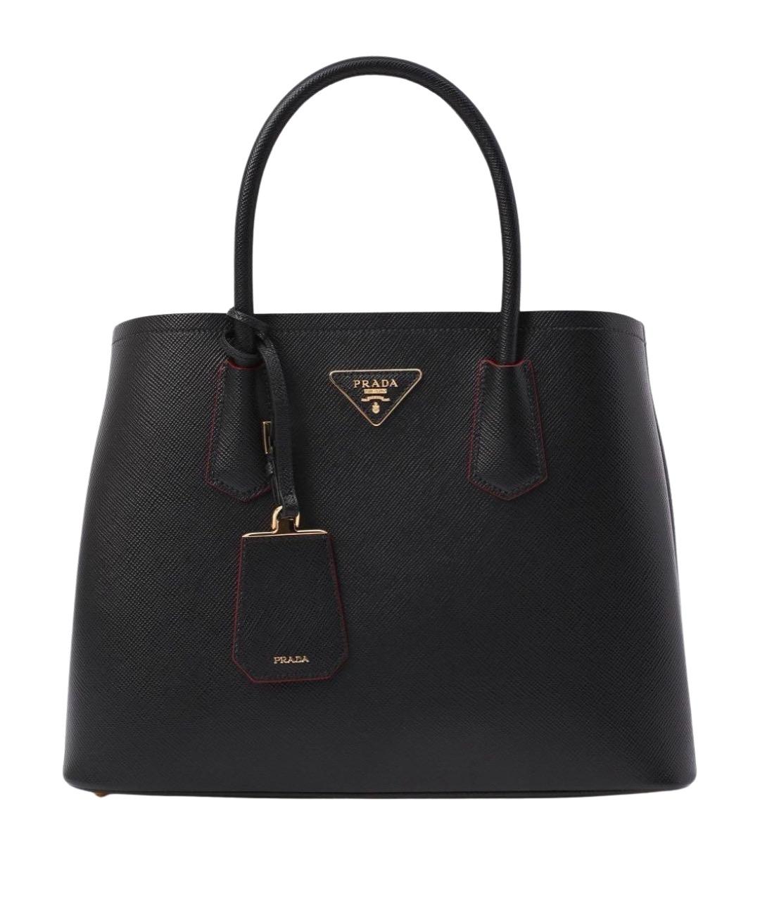 PRADA Черная кожаная сумка тоут, фото 1