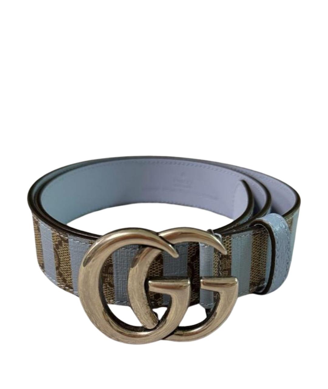 GUCCI Голубой кожаный ремень, фото 1