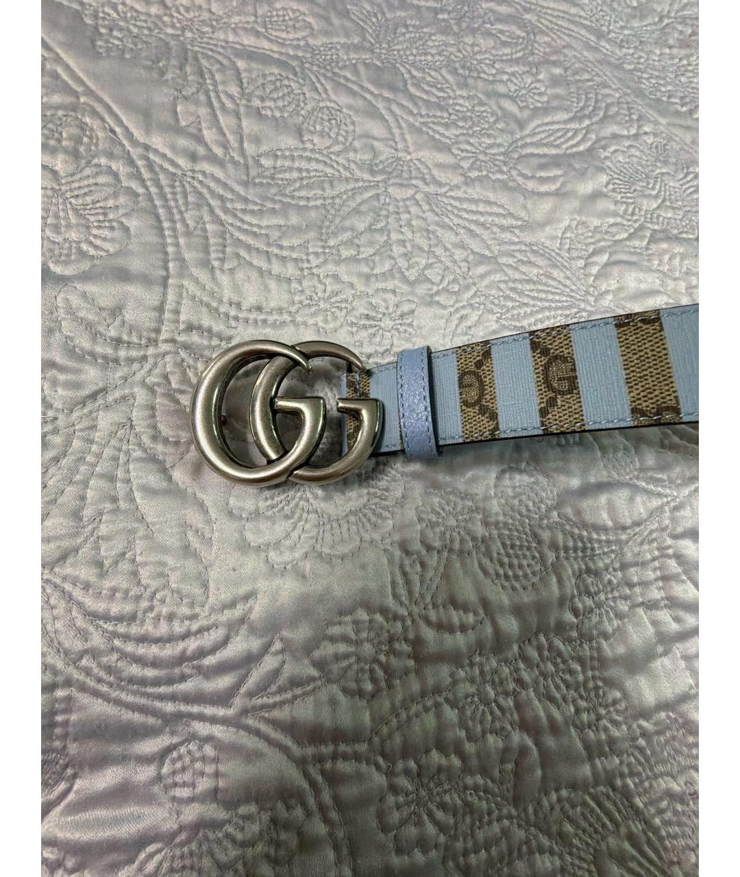 GUCCI Голубой кожаный ремень, фото 2