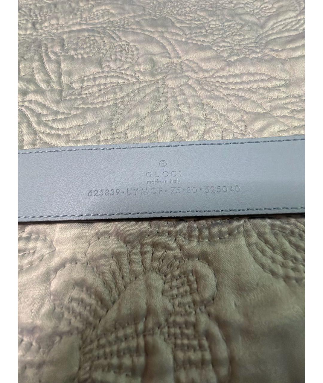 GUCCI Голубой кожаный ремень, фото 3