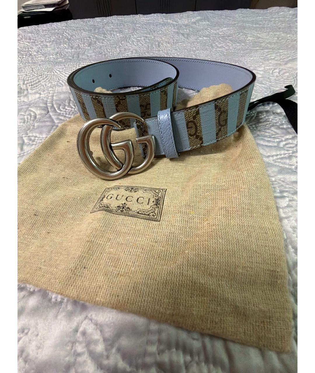 GUCCI Голубой кожаный ремень, фото 4