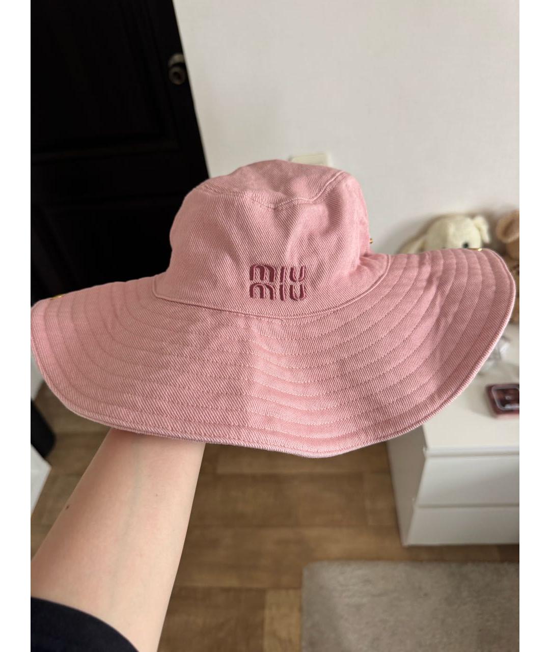 MIU MIU Розовая хлопковая панама, фото 2