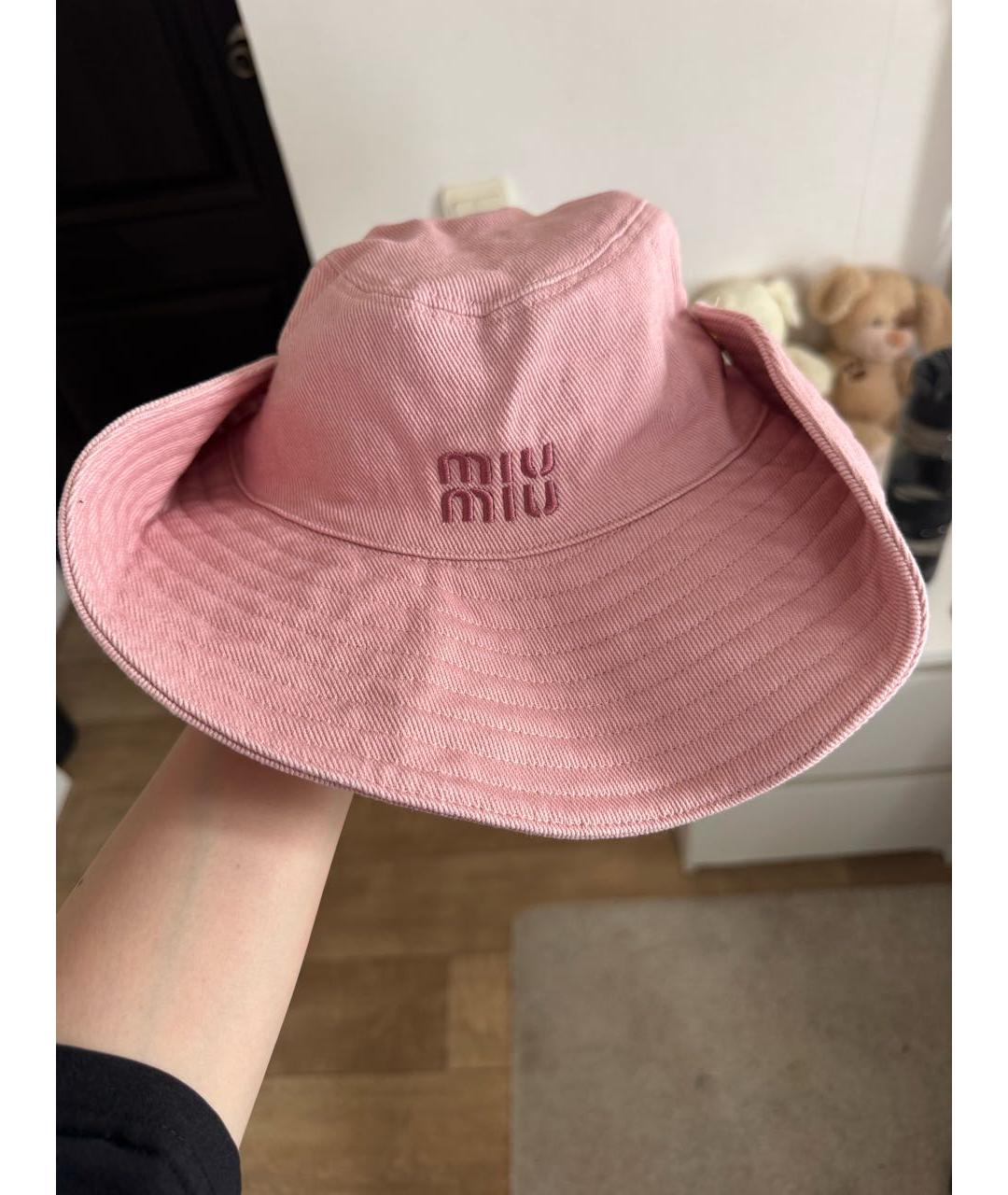 MIU MIU Розовая хлопковая панама, фото 4