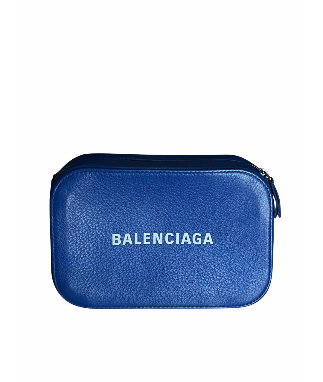 BALENCIAGA Синяя кожаная сумка через плечо, фото 1