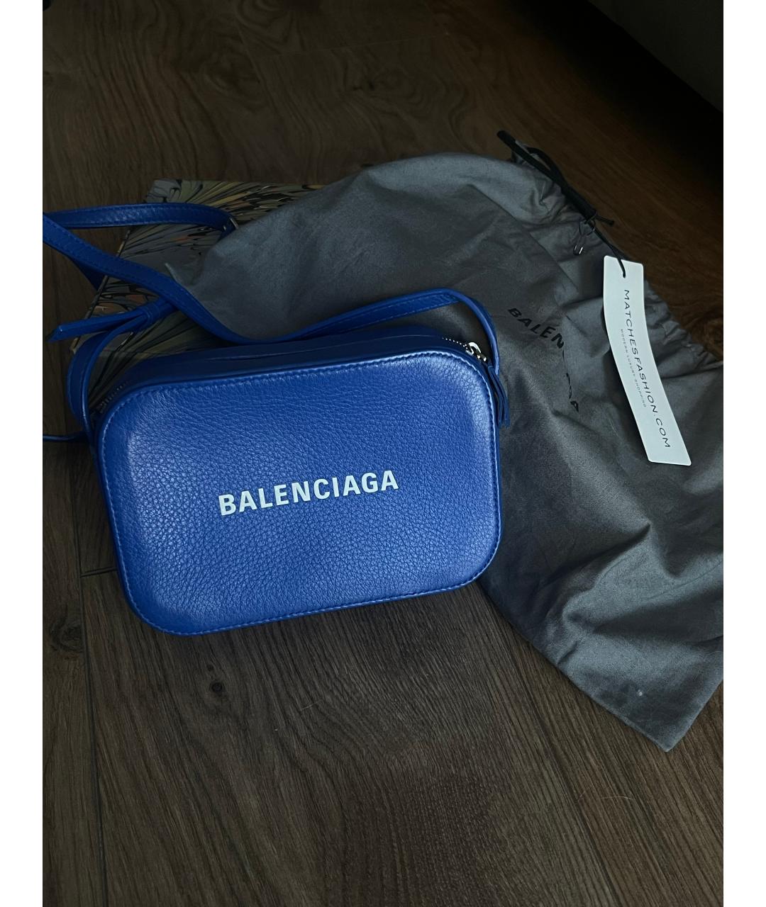 BALENCIAGA Синяя кожаная сумка через плечо, фото 6