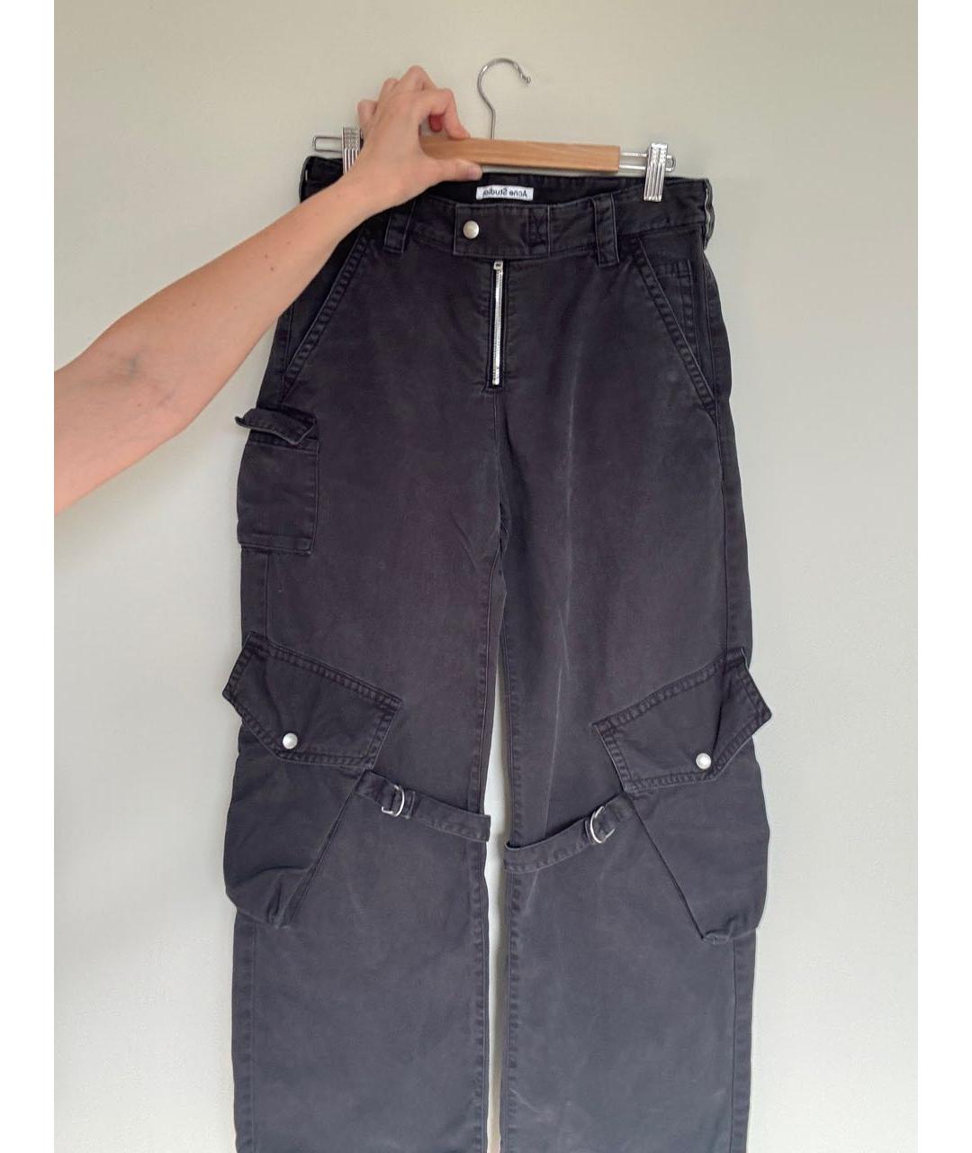 ACNE STUDIOS Антрацитовые хлопковые джинсы клеш, фото 2