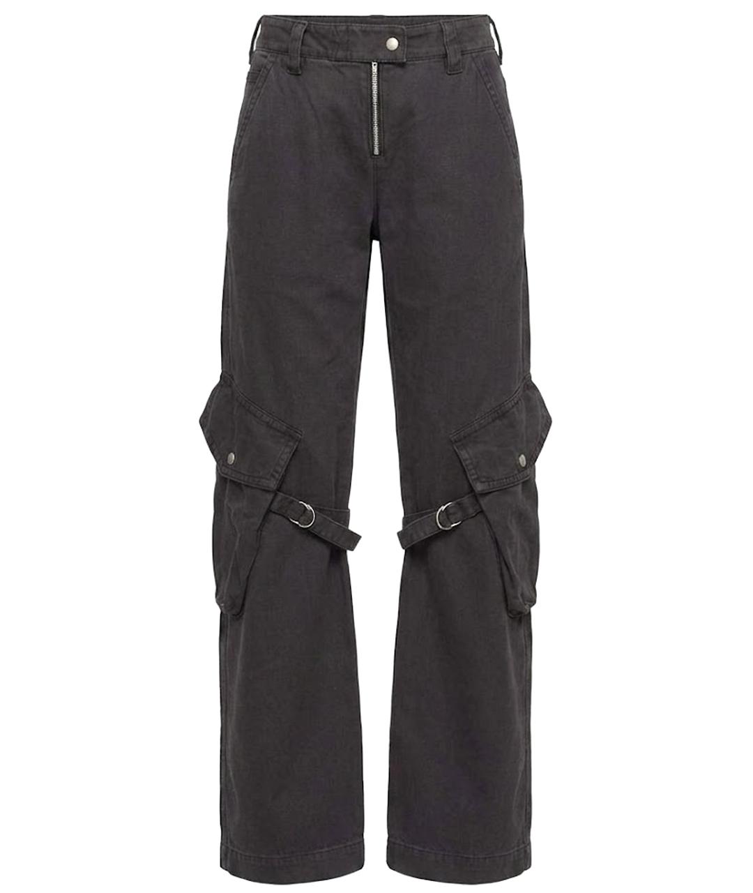 ACNE STUDIOS Антрацитовые хлопковые джинсы клеш, фото 1