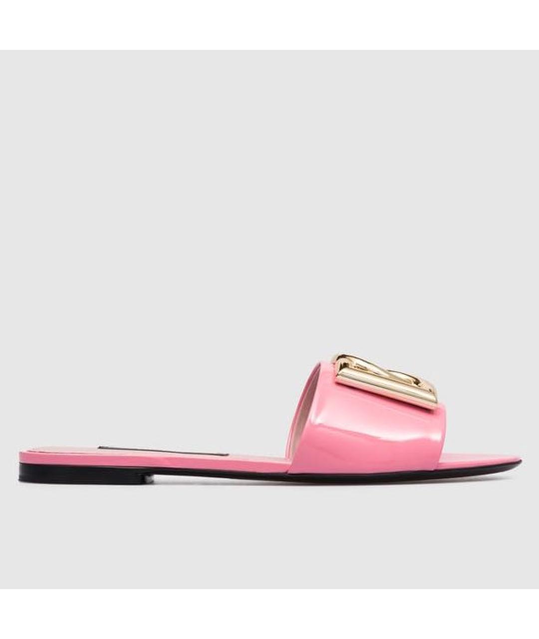 DOLCE&GABBANA Коралловые мюли из лакированной кожи, фото 8