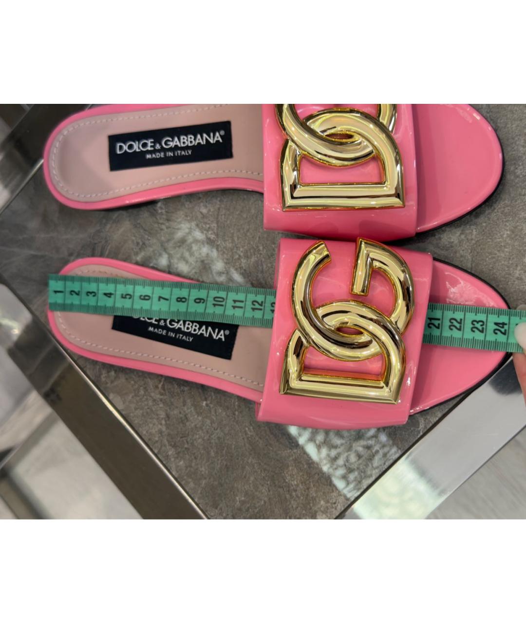 DOLCE&GABBANA Коралловые мюли из лакированной кожи, фото 6