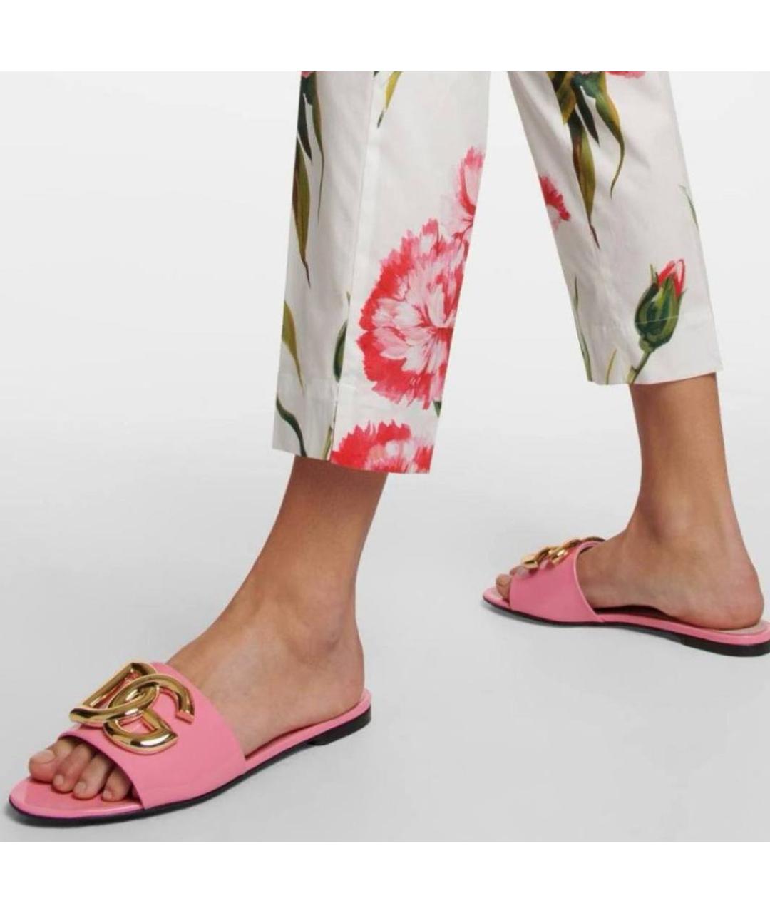 DOLCE&GABBANA Коралловые мюли из лакированной кожи, фото 7