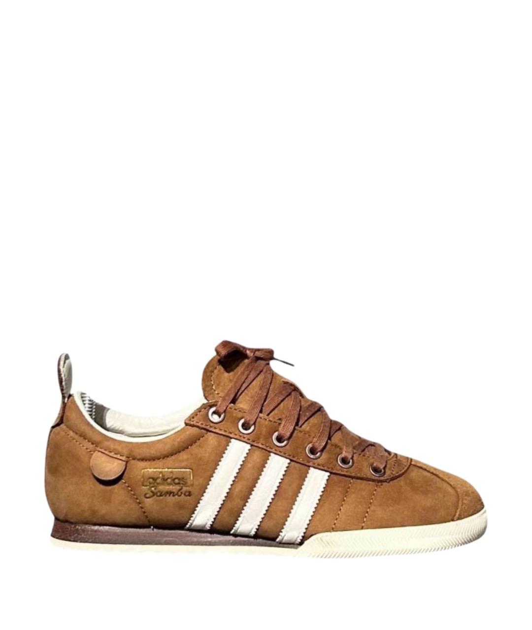 ADIDAS Коричневые нубуковые кроссовки, фото 1