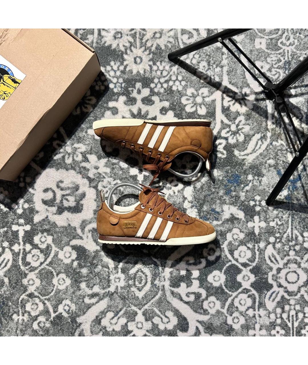 ADIDAS Коричневые нубуковые кроссовки, фото 4
