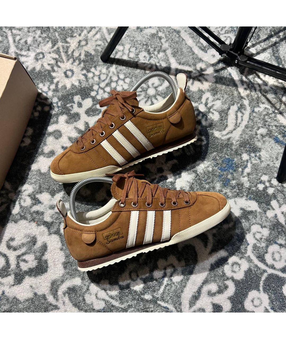ADIDAS Коричневые нубуковые кроссовки, фото 2