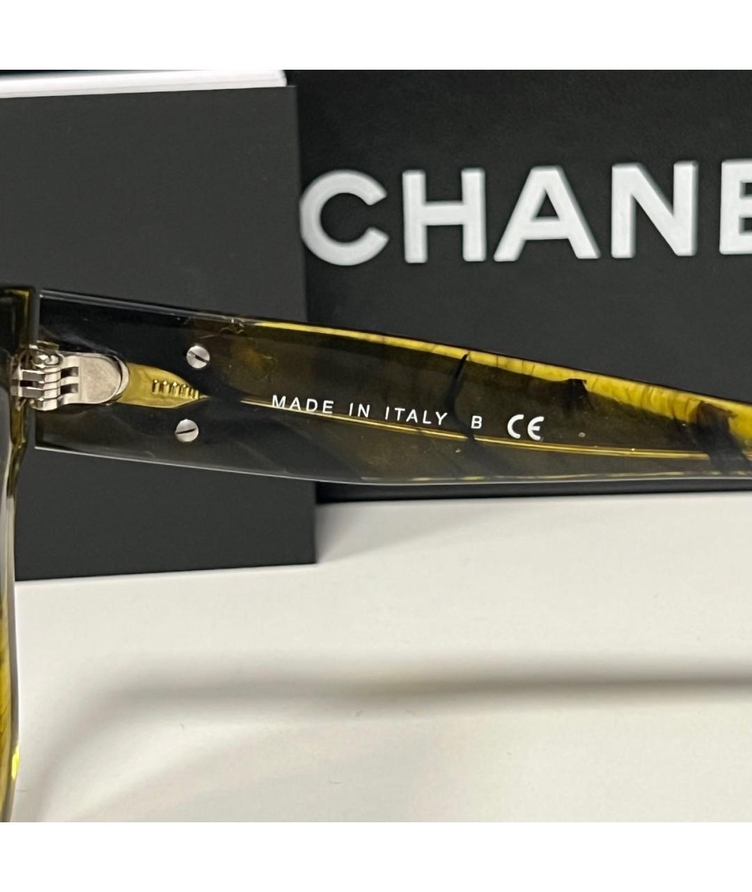 CHANEL Желтые пластиковые солнцезащитные очки, фото 5