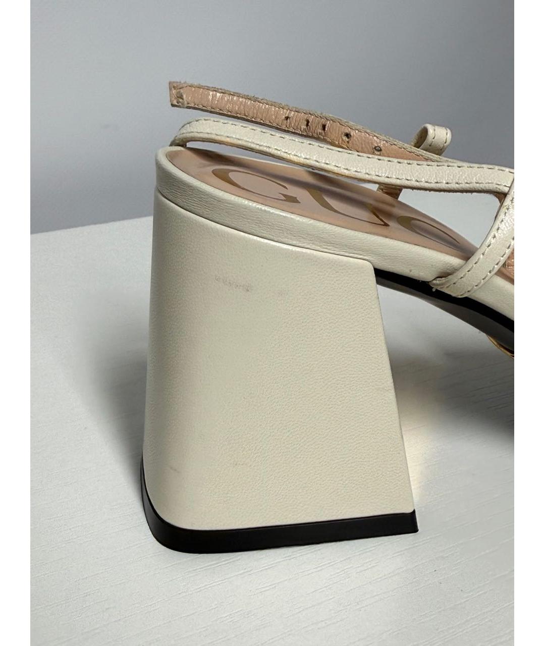 GUCCI Белые кожаные туфли, фото 7